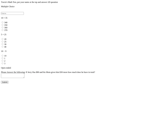 MathQuiz screenshot