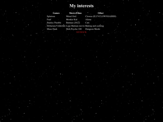 intrests screenshot