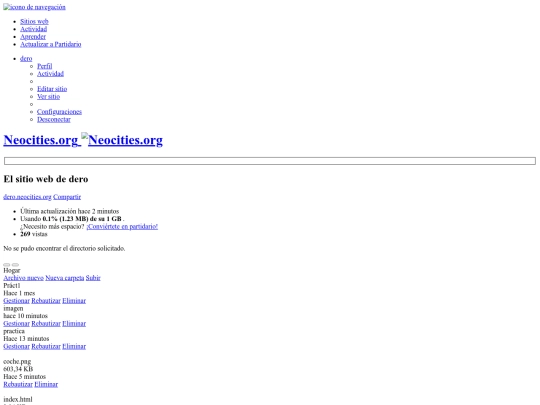 imagen/Neocities - Tablero screenshot