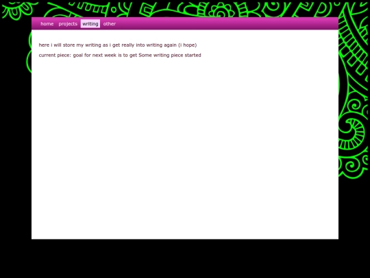 writing screenshot