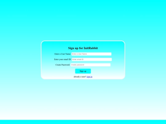 project 1/signup screenshot