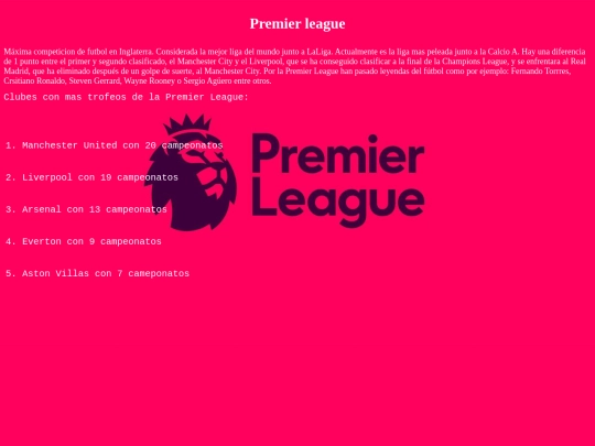 TrabajoFutbol/premier screenshot