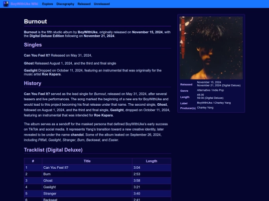 released/albums/burnout screenshot