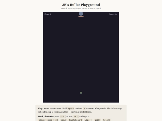 Sandbox/bullets screenshot