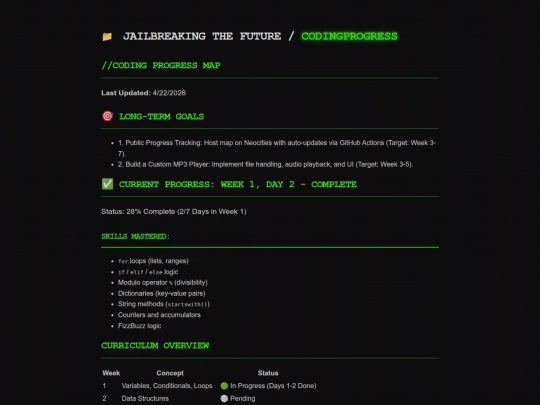 codingprogress screenshot