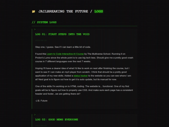 logs screenshot