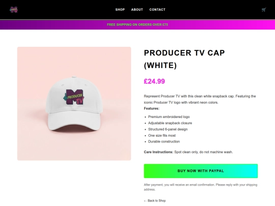 product-cap-white screenshot