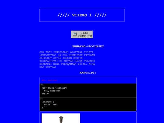 oppimispaivakirja/viikko1 screenshot