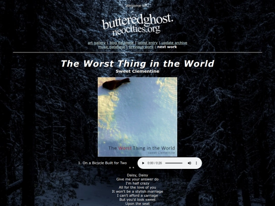 music/theworstthingintheworld screenshot