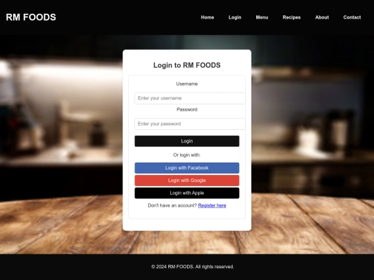 login screenshot