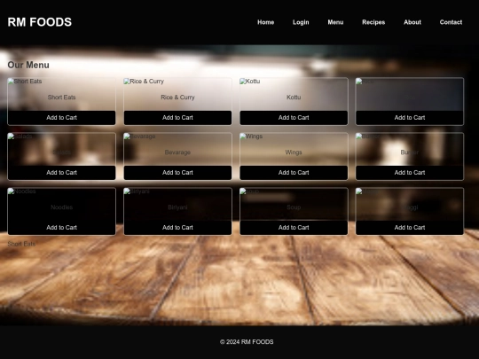menu screenshot