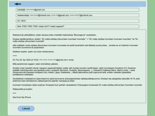 kabinettipaperit/sahkopostit/e-mail2 screenshot