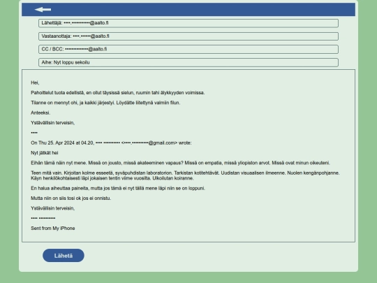 kabinettipaperit/sahkopostit/e-mail3 screenshot