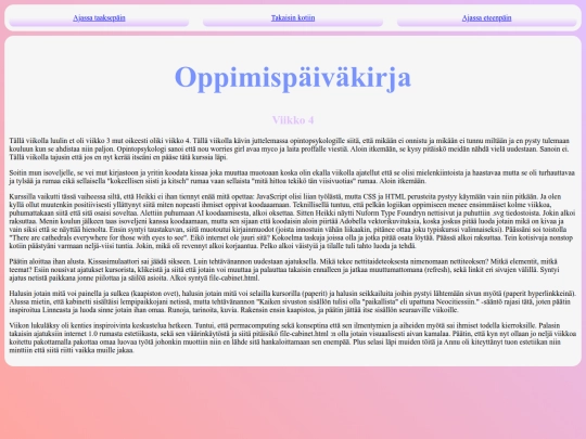 oppimispaivakirja/viikko4 screenshot