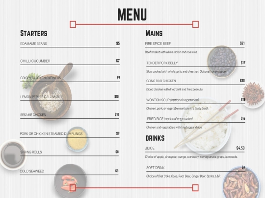 menu screenshot