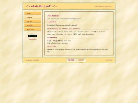 resume screenshot