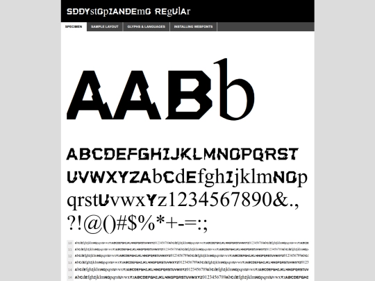 fonts/sddystopiandemo-go7xa-webfont/sddystopiandemo-go7xa-demo screenshot