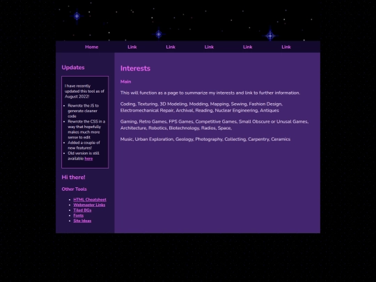 interests screenshot