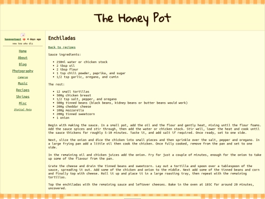 recipes/enchiladas screenshot