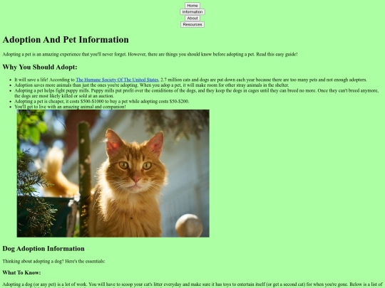 Information screenshot