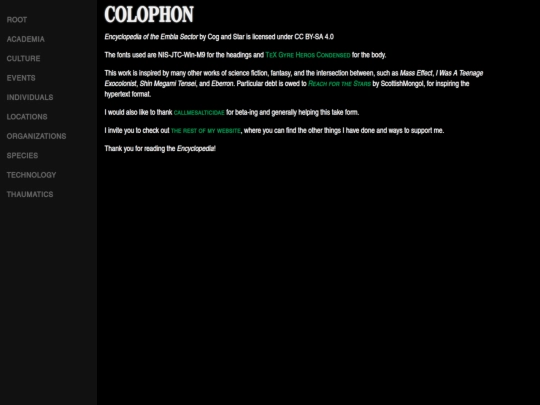 pedia/colophon screenshot