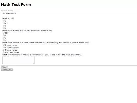 math-test-form screenshot