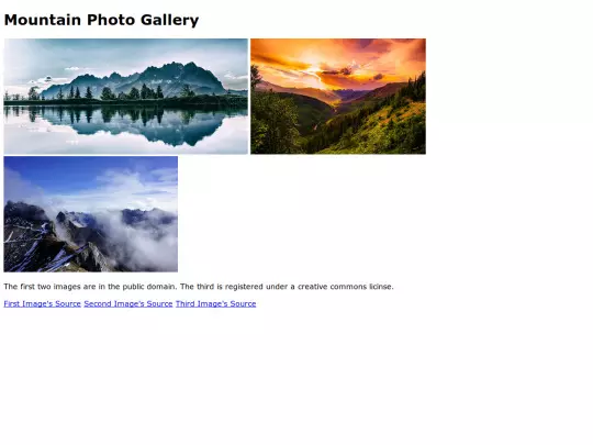 mountain-photo-gallery screenshot