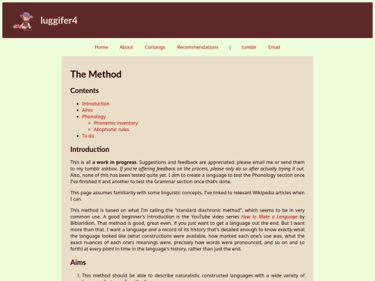 conlangs/method screenshot