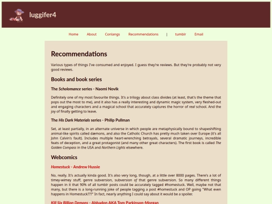 recommendations screenshot