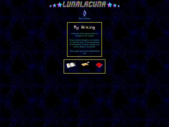 oldsite/writingnav screenshot