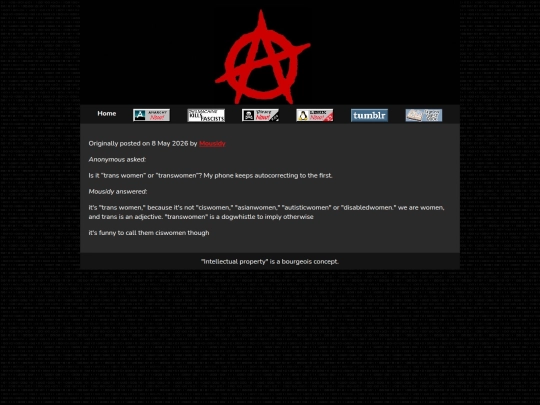 Anarchy/Misc./WhyshouldntIwritetranswomenasonewordliketranswomen screenshot