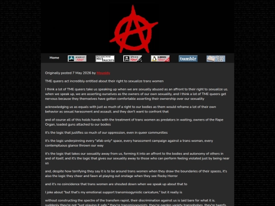 Anarchy/Sexual Abuse/Whydootherqueerpeoplecontributetothecultureofshoutingdowntransfemsurvivorsofsexualabuse screenshot