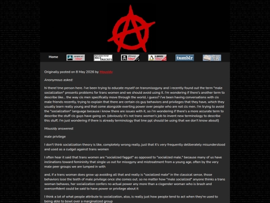 Anarchy/TERF Rhetoric/Howissocializationtheoryweaponizedagainsttransfems screenshot