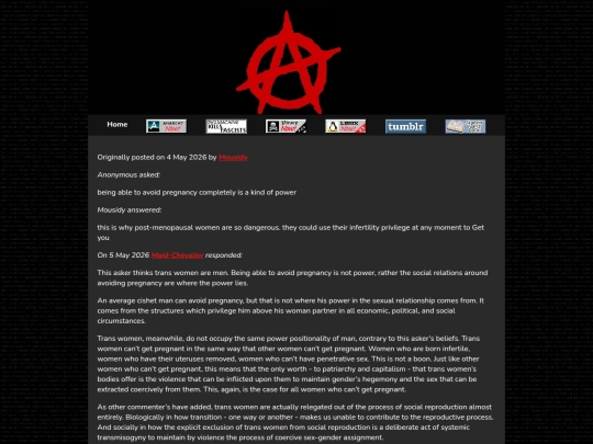 Anarchy/TERF Rhetoric/Isntitaprivilegenottobeabletogetpregnant screenshot