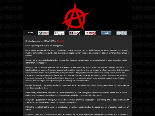 Anarchy/TERF Rhetoric/WhatdoyoumeanwhenyousayTERFsaremisogynists screenshot