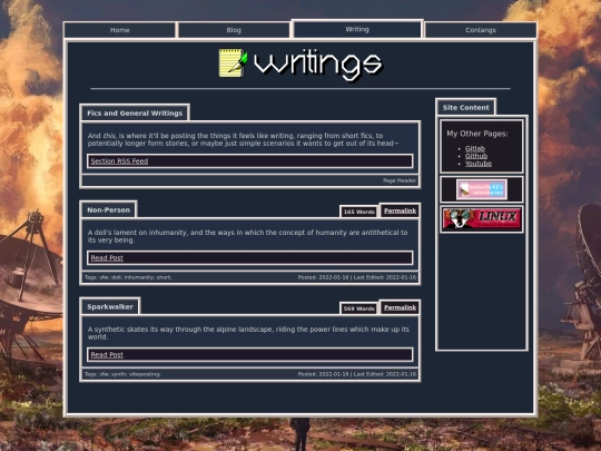 writings screenshot