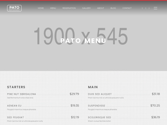 menu screenshot