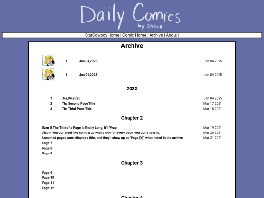 dailycomic/archive screenshot