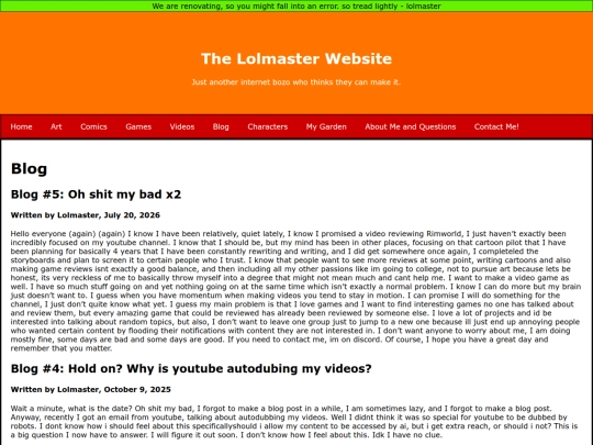 Blog screenshot