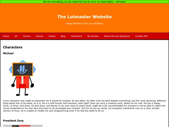 Characters screenshot