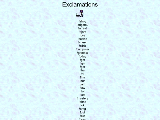 commands/exclamations screenshot