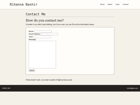 pages/contact screenshot