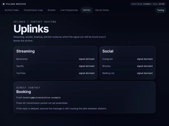 links screenshot