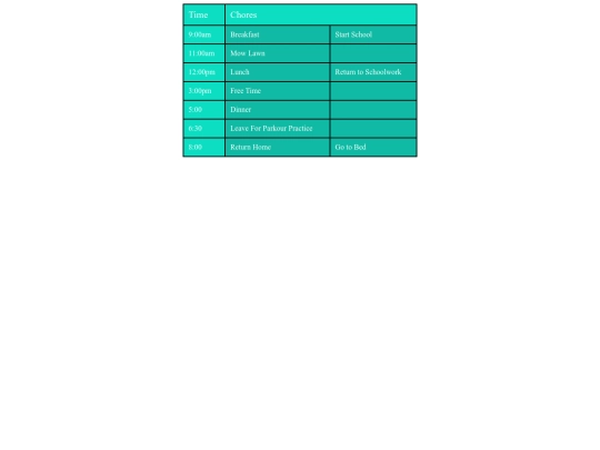 Schedule screenshot
