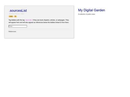 Digital garden/.sourcesList screenshot