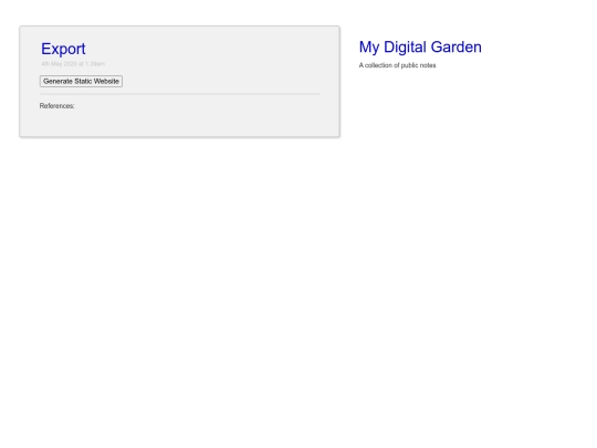Digital garden/Export screenshot