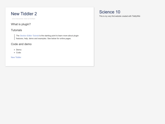 Hello/New Tiddler 2 screenshot