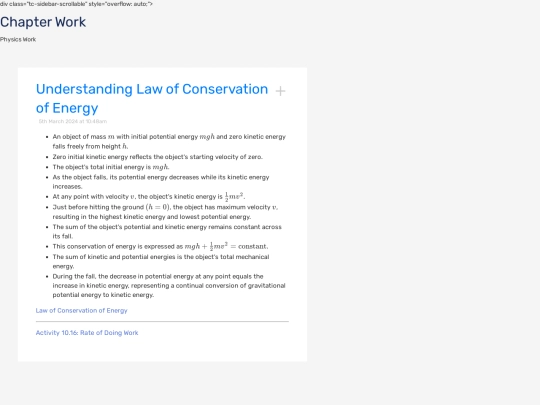 Works/Understanding Law of Conservation of Energy screenshot
