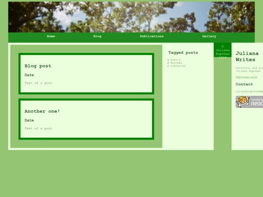 Pages/blog screenshot