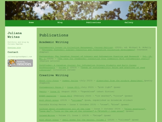 Pages/publications screenshot